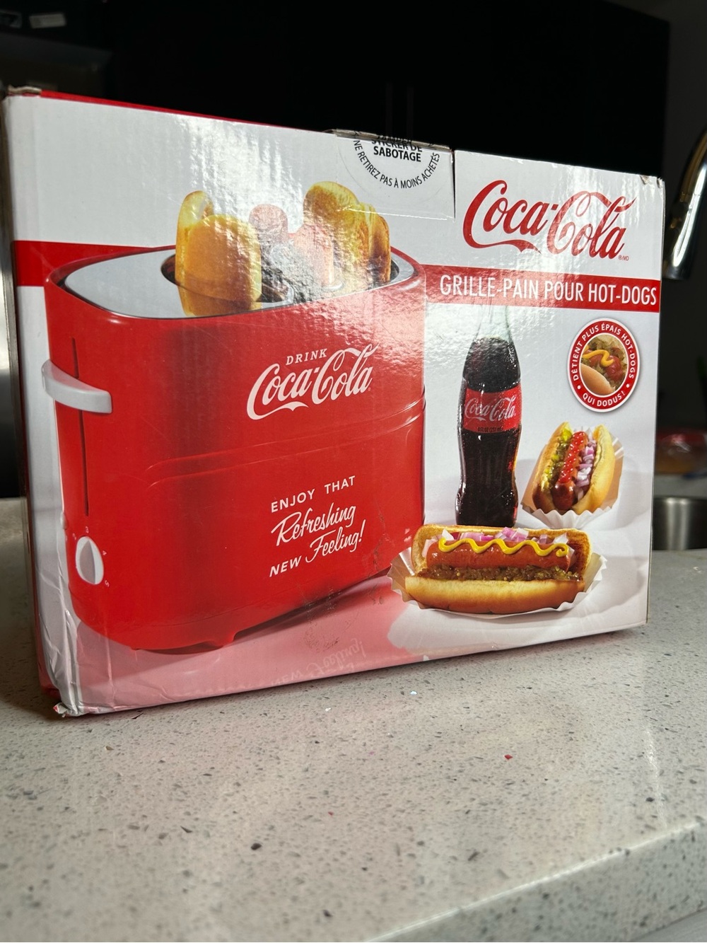 Coca Cola Red Pop-Up Hot Dog Toaster - Nostalgia Party Appliance